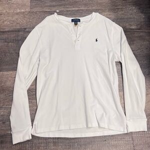 Polo by Ralph Lauren Boys White Long-Sleeve Henley Shirt